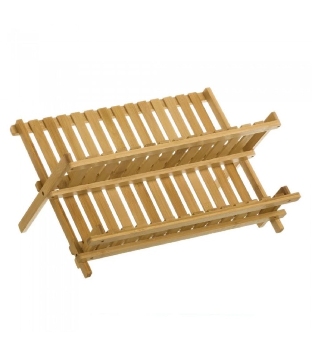 Égouttoir à vaisselle en bambou pliable