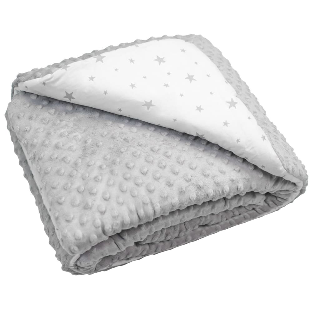Couverture bébé enfant réversible en minky gris 100x70 cm Couverture bébé enfant réversible en minky gris 100x70 cm