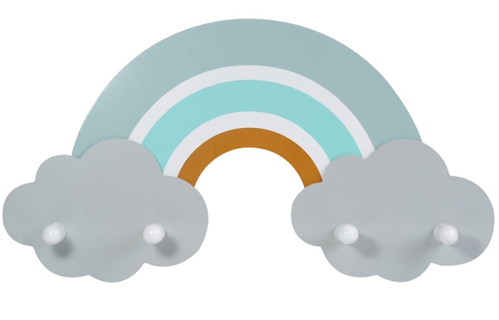 Porte-manteau mural forme arc-en-ciel