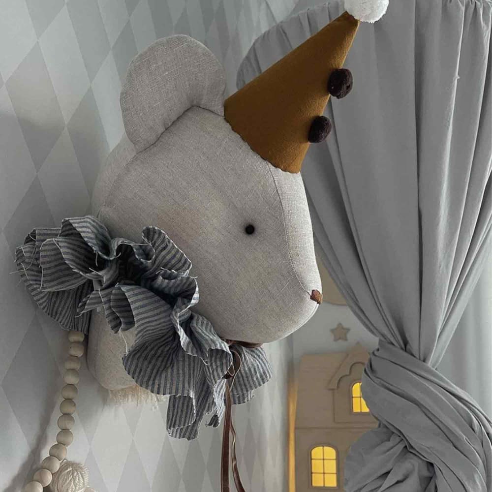 Déco murale chambre enfant en lin Beige 45x30 cm