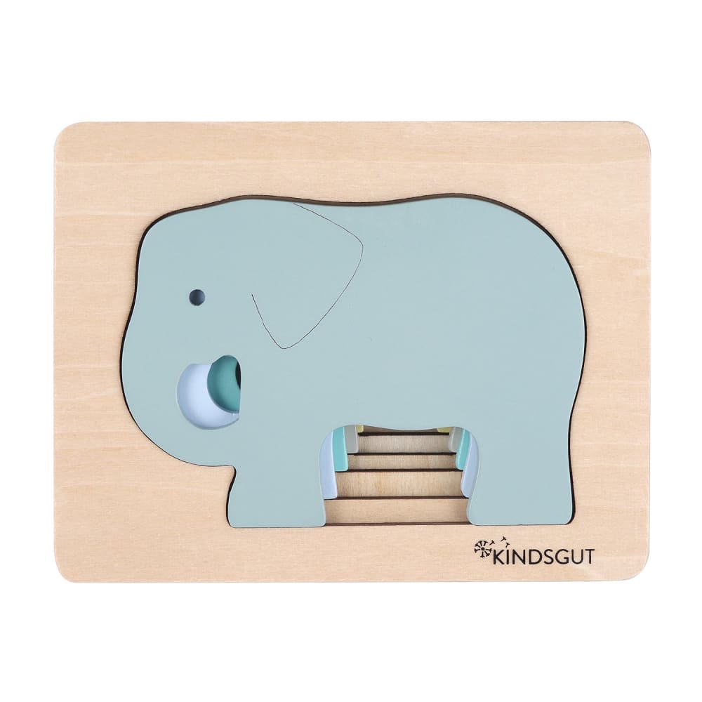 Kindsgut Tier-Puzzle Elefant BLAU HOLZ Kinder
