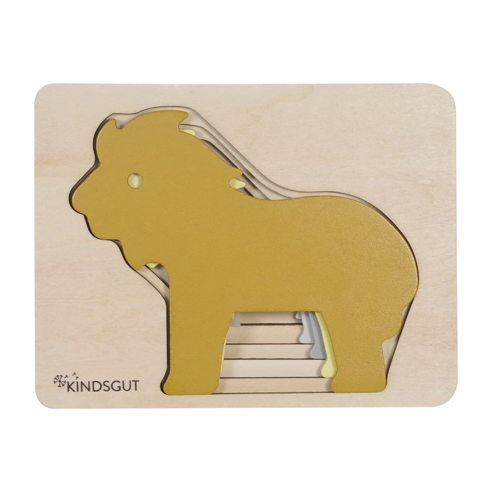 Kindsgut Tier-Puzzle Löwe GELB HOLZ Kinder