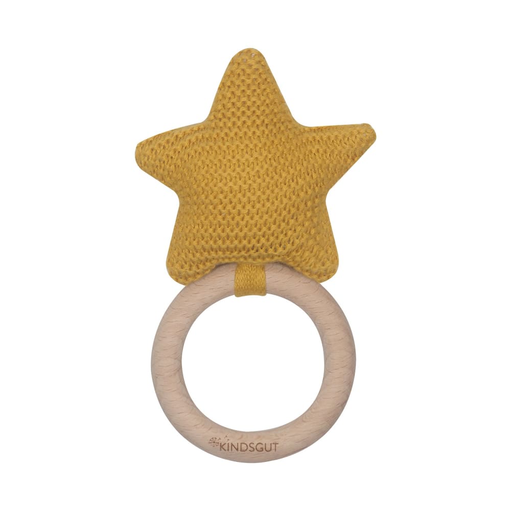 Kindsgut Jouet à saisir en crochet Jaune Certifié Oeko-Tex Coton - 14x4x7cm