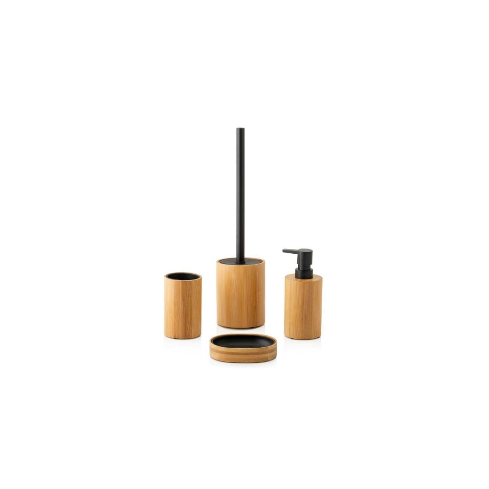 Brosse WC en bambou et polyrésine noire — vue 3