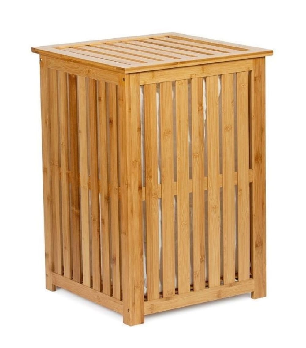 Panier à linge en bambou avec sac intérieur amovible — Beyit