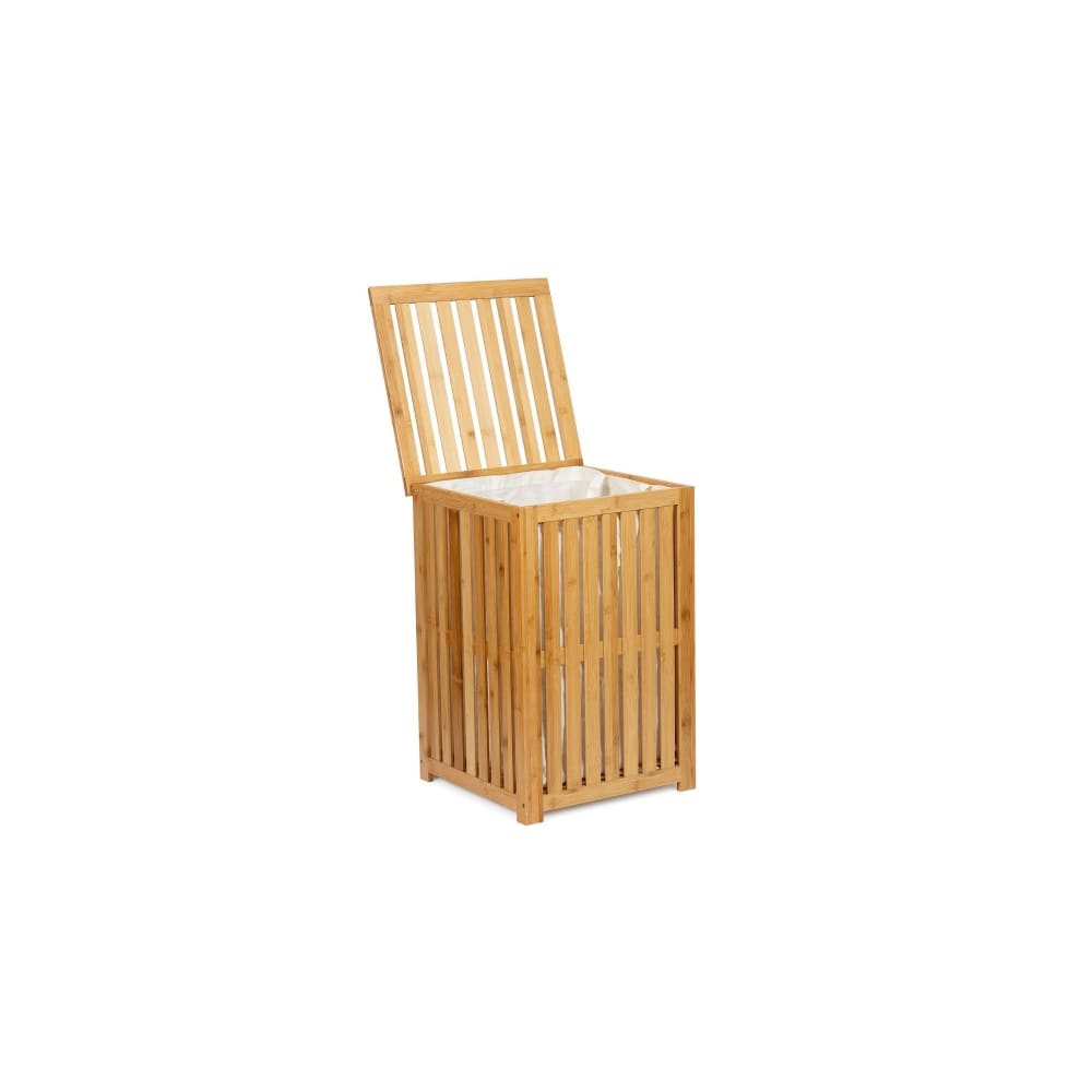 Panier à linge en bambou avec sac intérieur amovible — vue 3