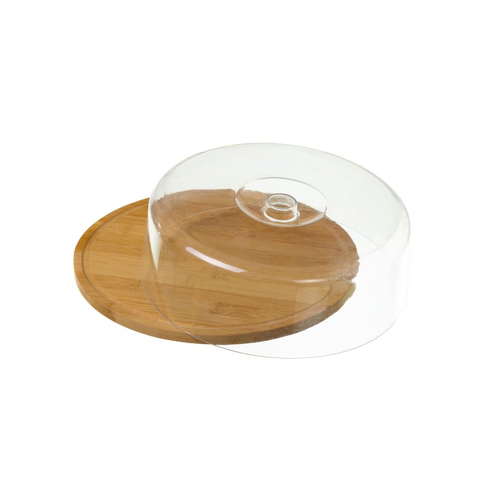 Plateau fromage bambou rond et cloche acrylique - Maisons du Monde