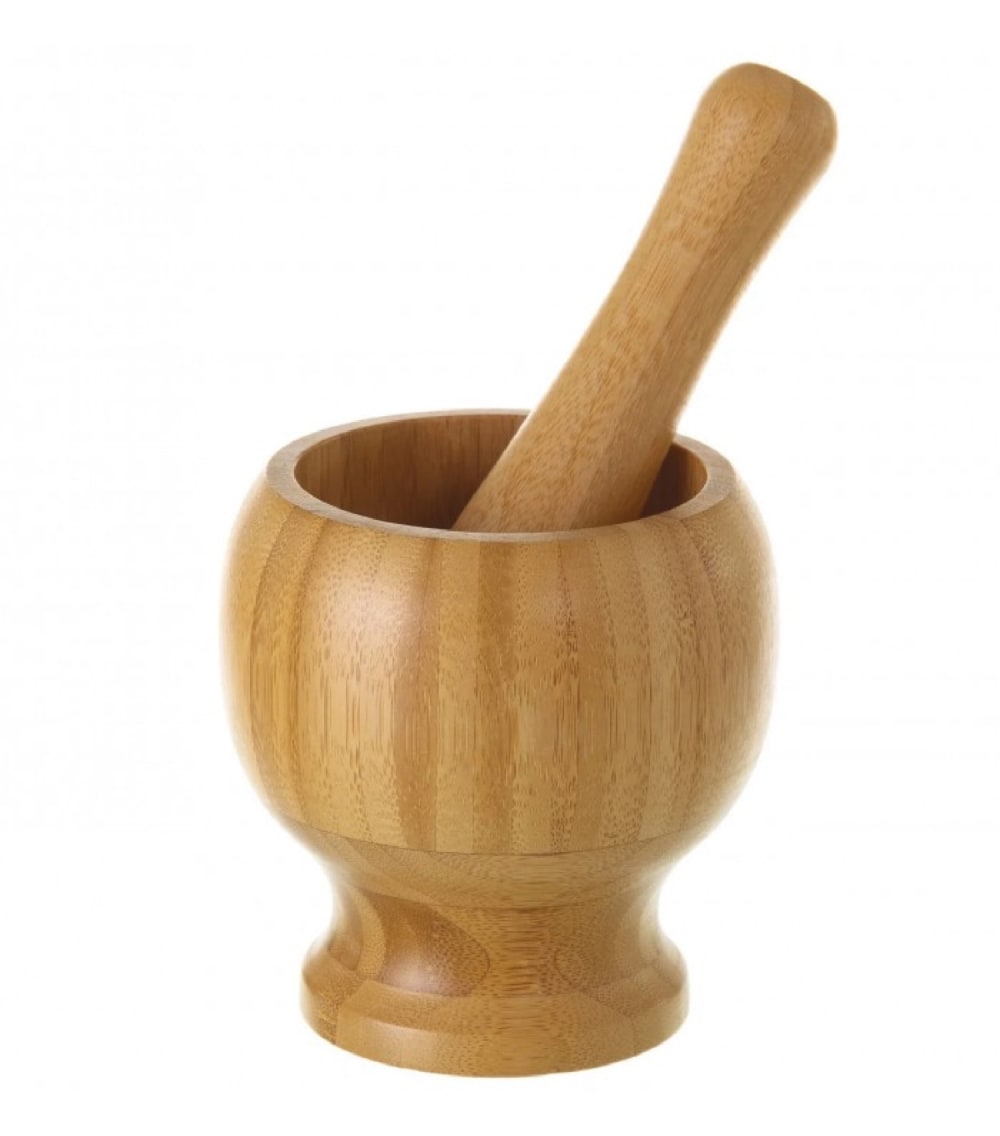 Mortier et pilon en bambou