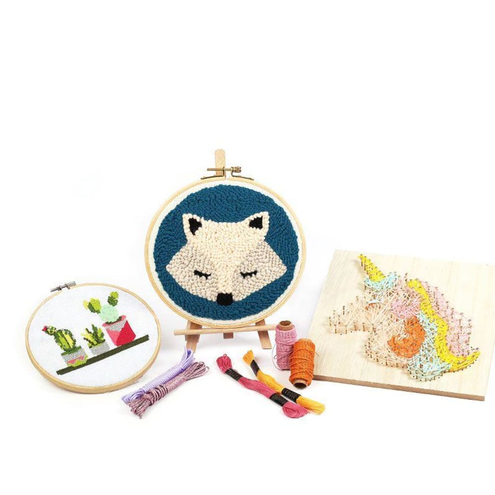 Coffret punch needle renard D20cm - Maisons du Monde