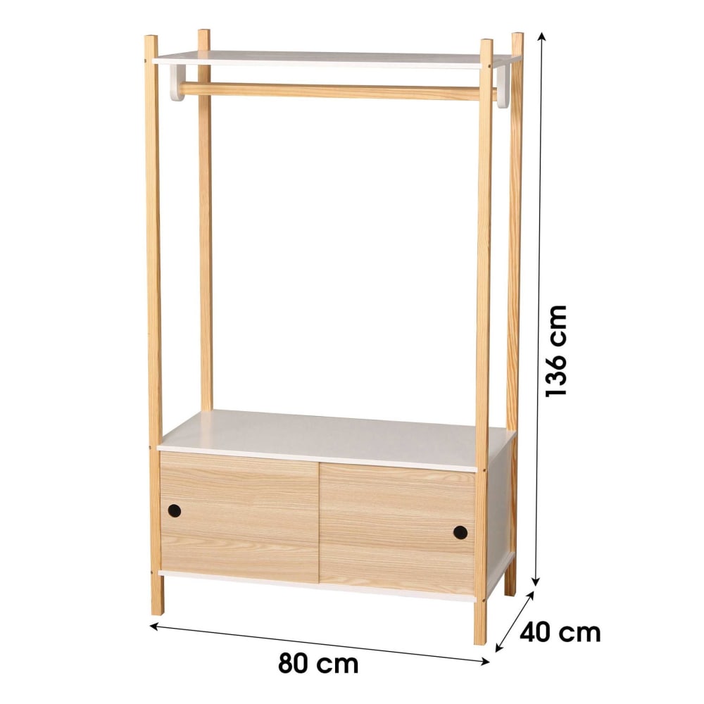 Portant vêtements en bois + placard chambre enfant