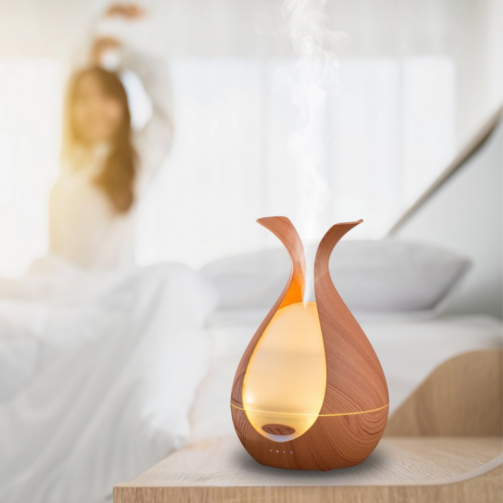 Diffusore a ultrasuoni con illuminazione a LED - Marrone - PVC - Cloruro di polivinile