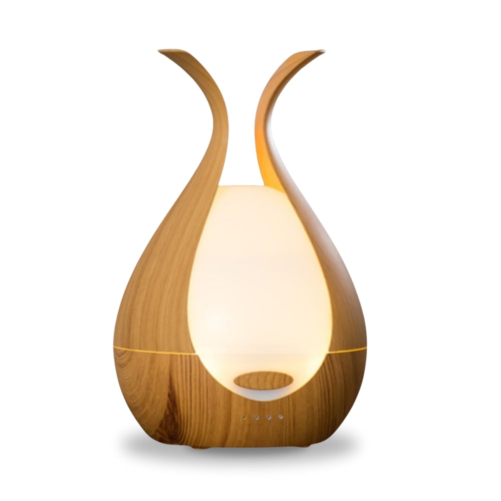Difusor de aromas imitación madera con iluminación multicolor - h 20