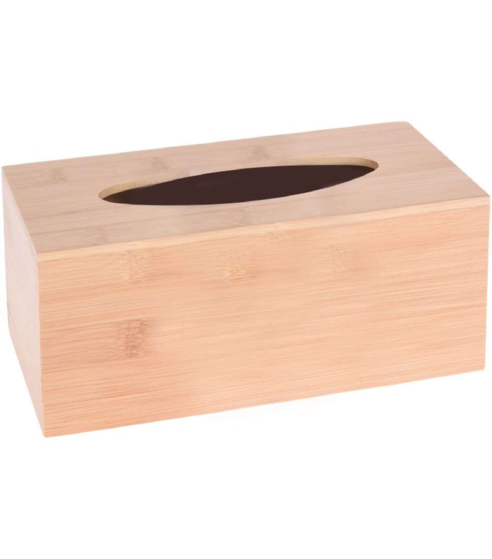 Boîte à mouchoirs rectangulaire bambou 24,5x11x11cm