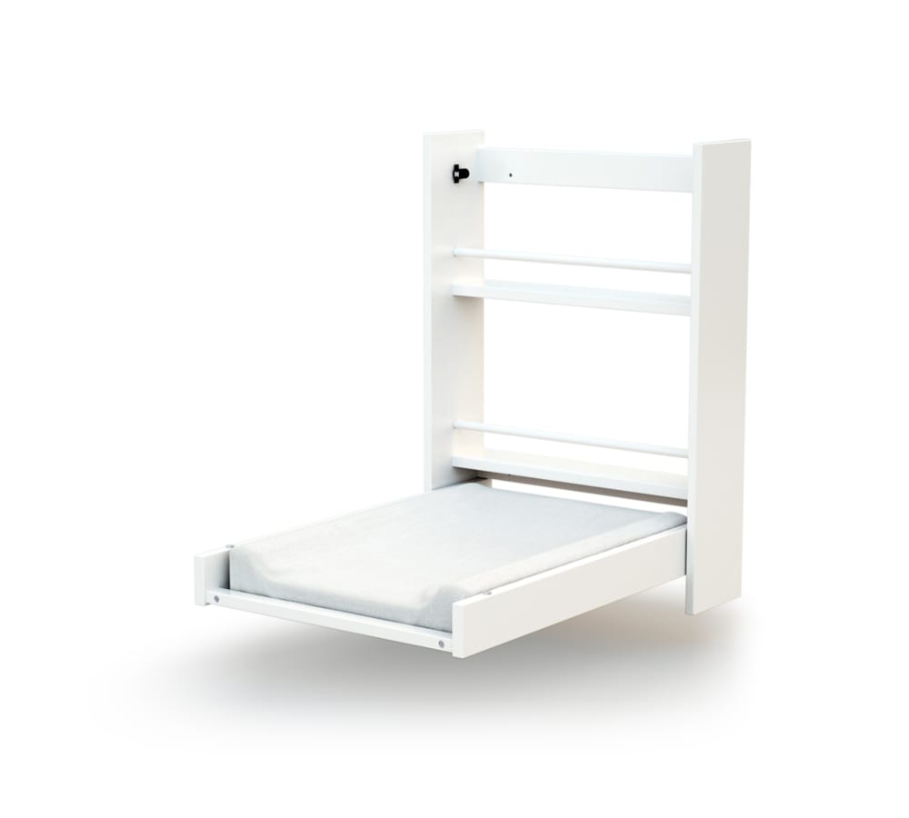 Table à langer murale rabattable en bois blanc (At4) - Image 2