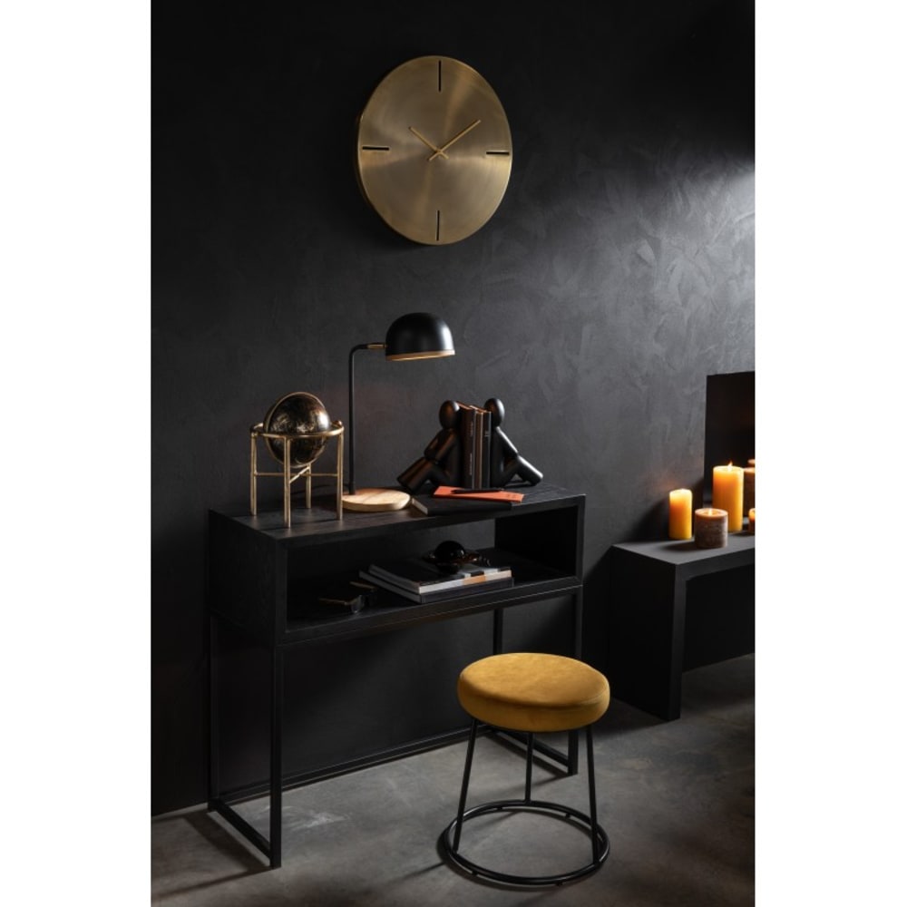Lampe de bureau métal noir bois naturel H48cm — vue 3