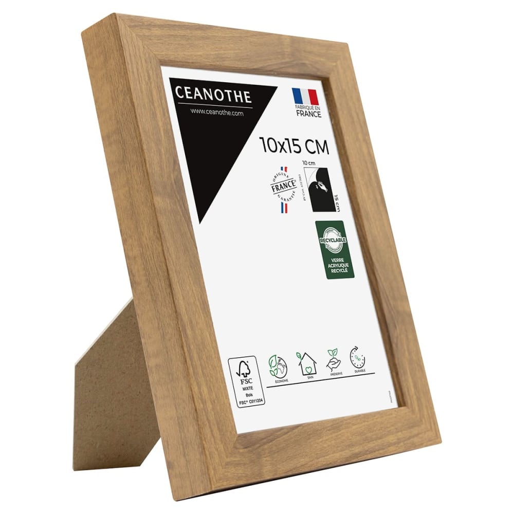 Cadre photo noyer 10x15 cm résine recyclée — vue 3