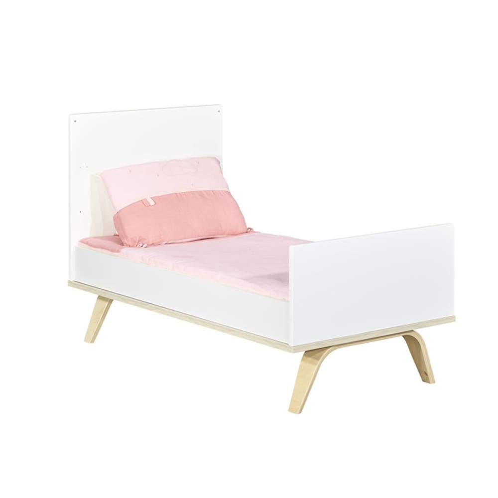 Mitwachsendes Babybett 140 x 70 aus weißem Holz - Maisons Du