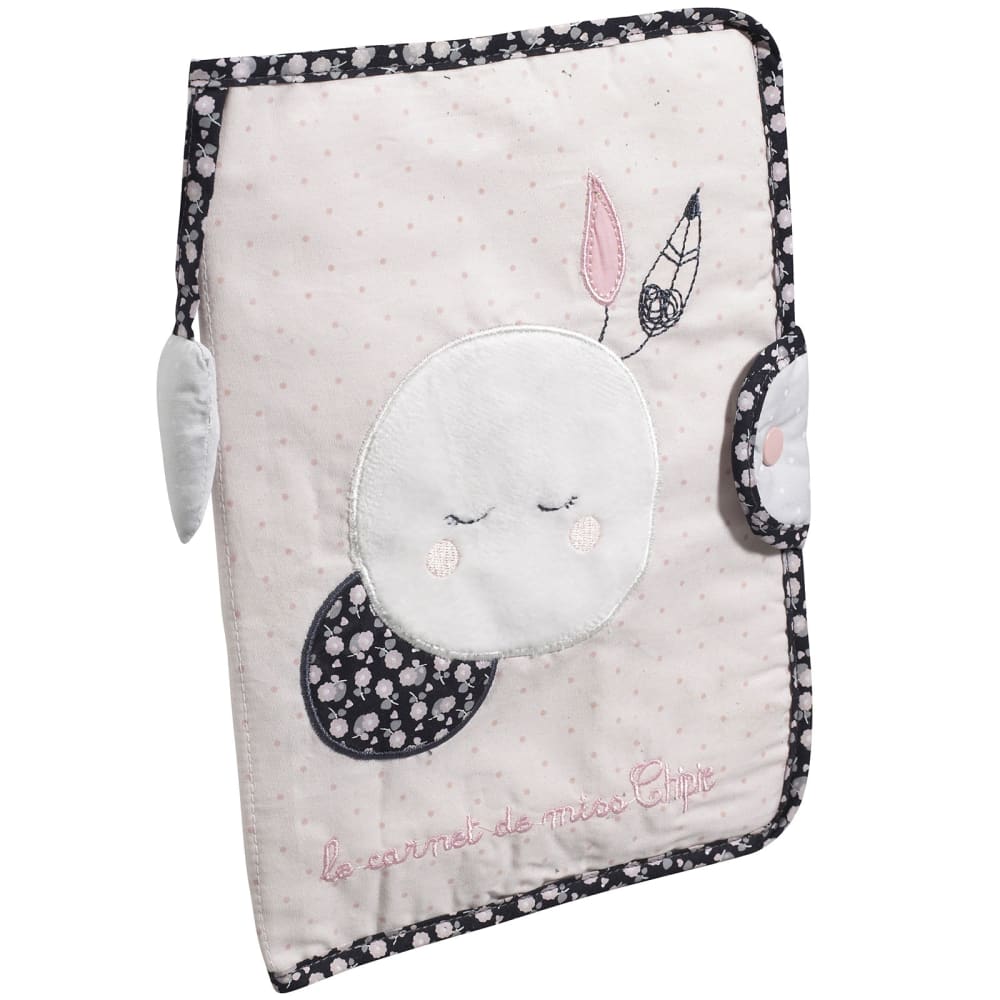 Sauthon Protège carnet de santé Miss Fleur de Lune style classique chic Rose Coton - 25x17x0cm