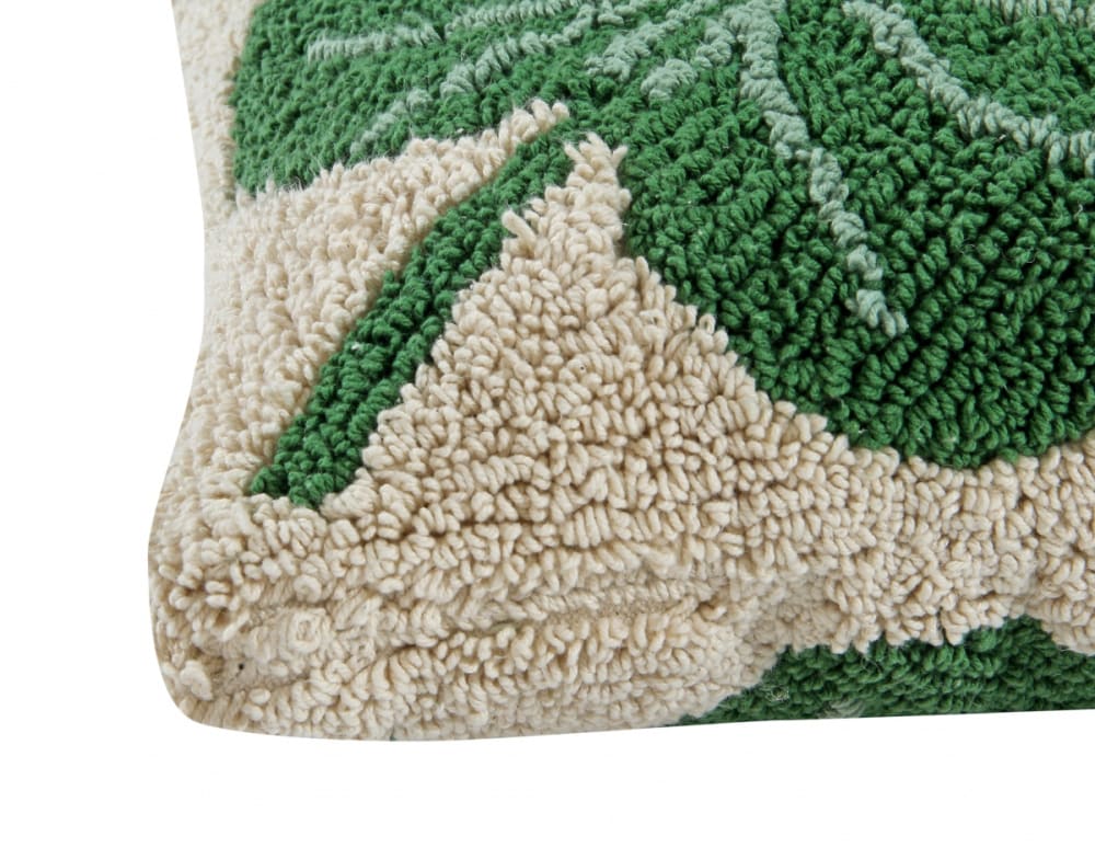 Coussin en coton vert Monstera 38x38 - Maisons du Monde