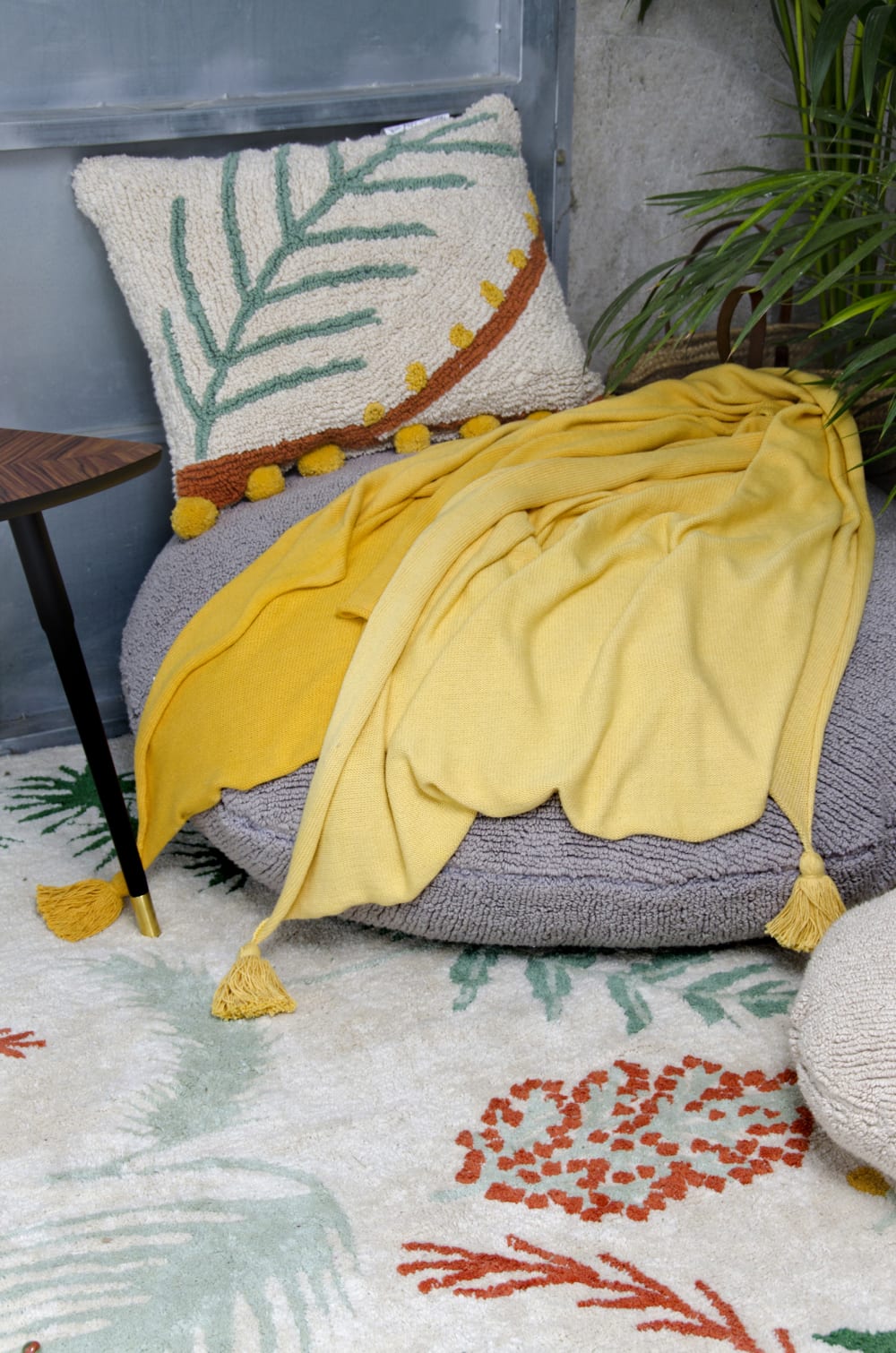 Kissen Palme, 38x48 cm, Natürlich, Mittelgrün - Maisons Du Monde