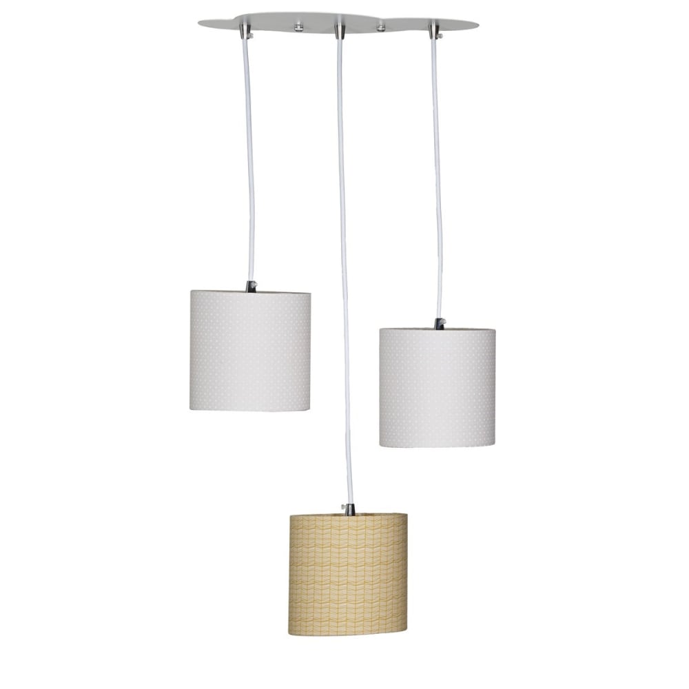Suspension Lumineuse Trio Plafonnier en coton