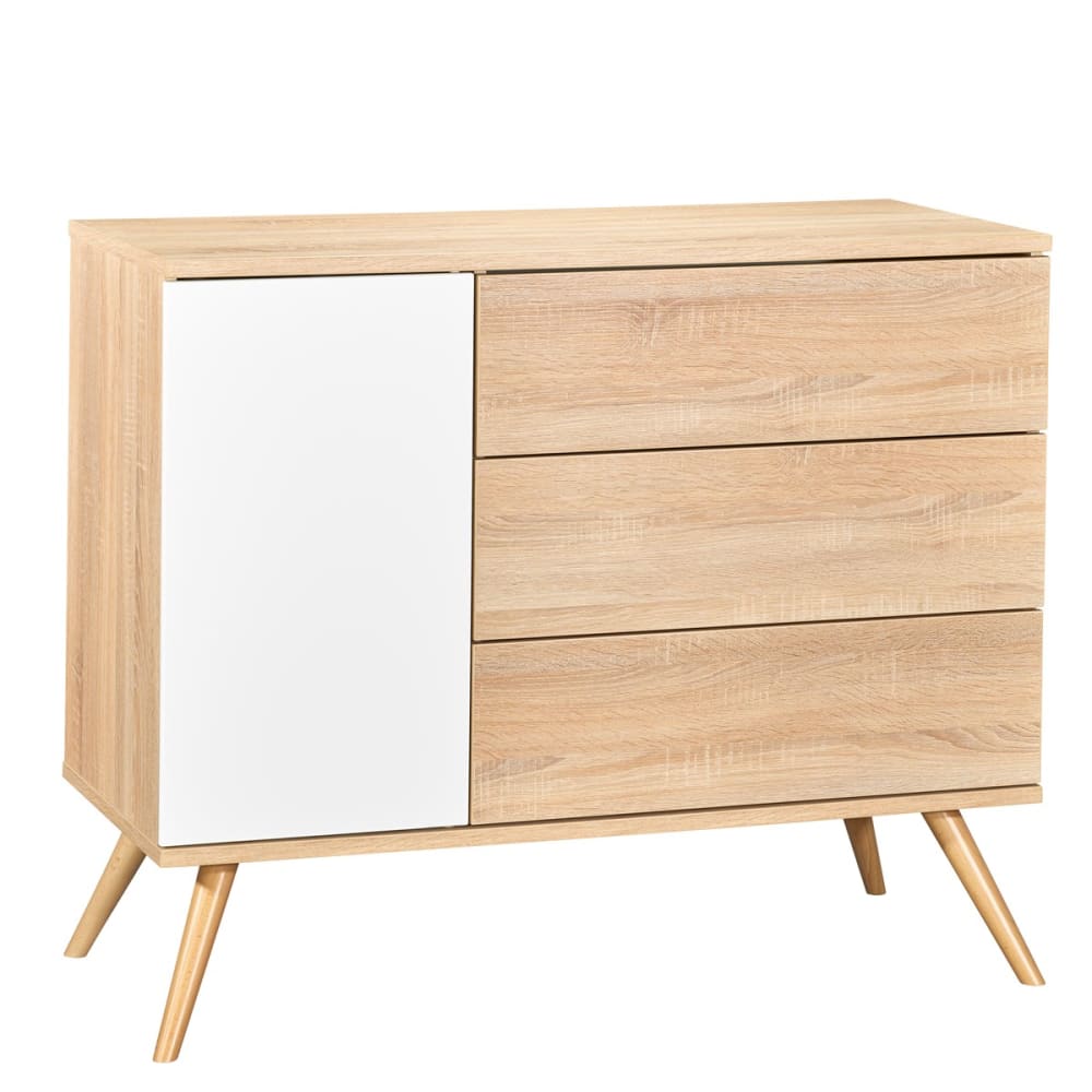 Commode couleur bois et blanc