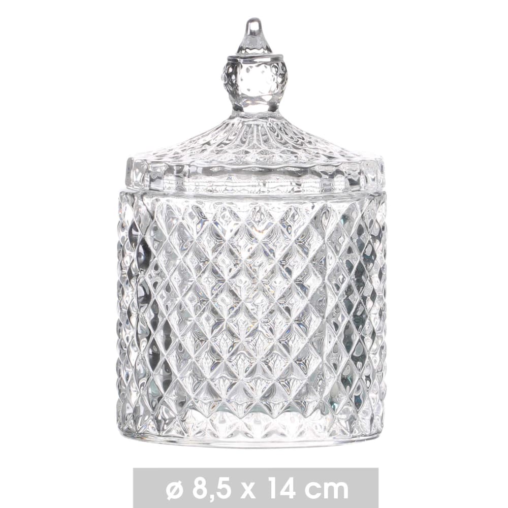 Boîte rangement ronde salle de bain verre 8,5x13cm - Maisons du Monde