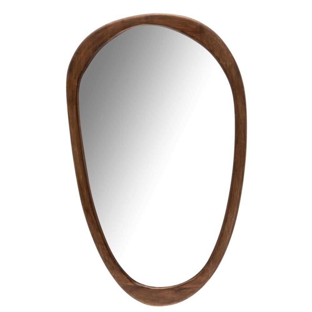 Miroir irrégulier bois brun foncé L83cm
