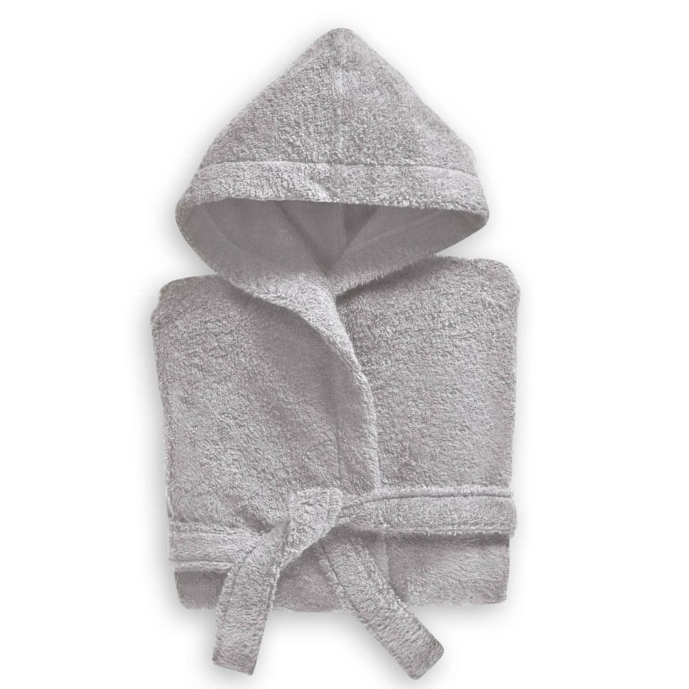 Peignoir de bain en coton gris perle 12 ans