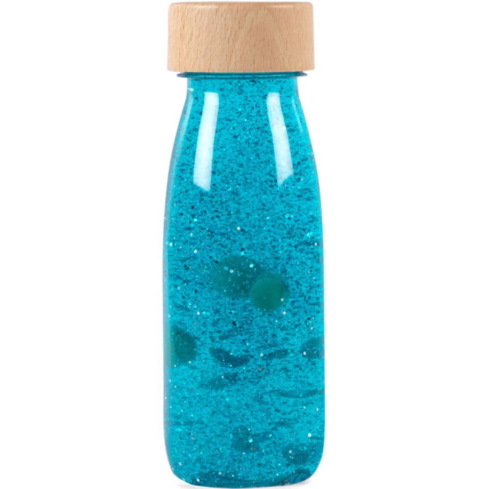 Botella sensorial turquesa