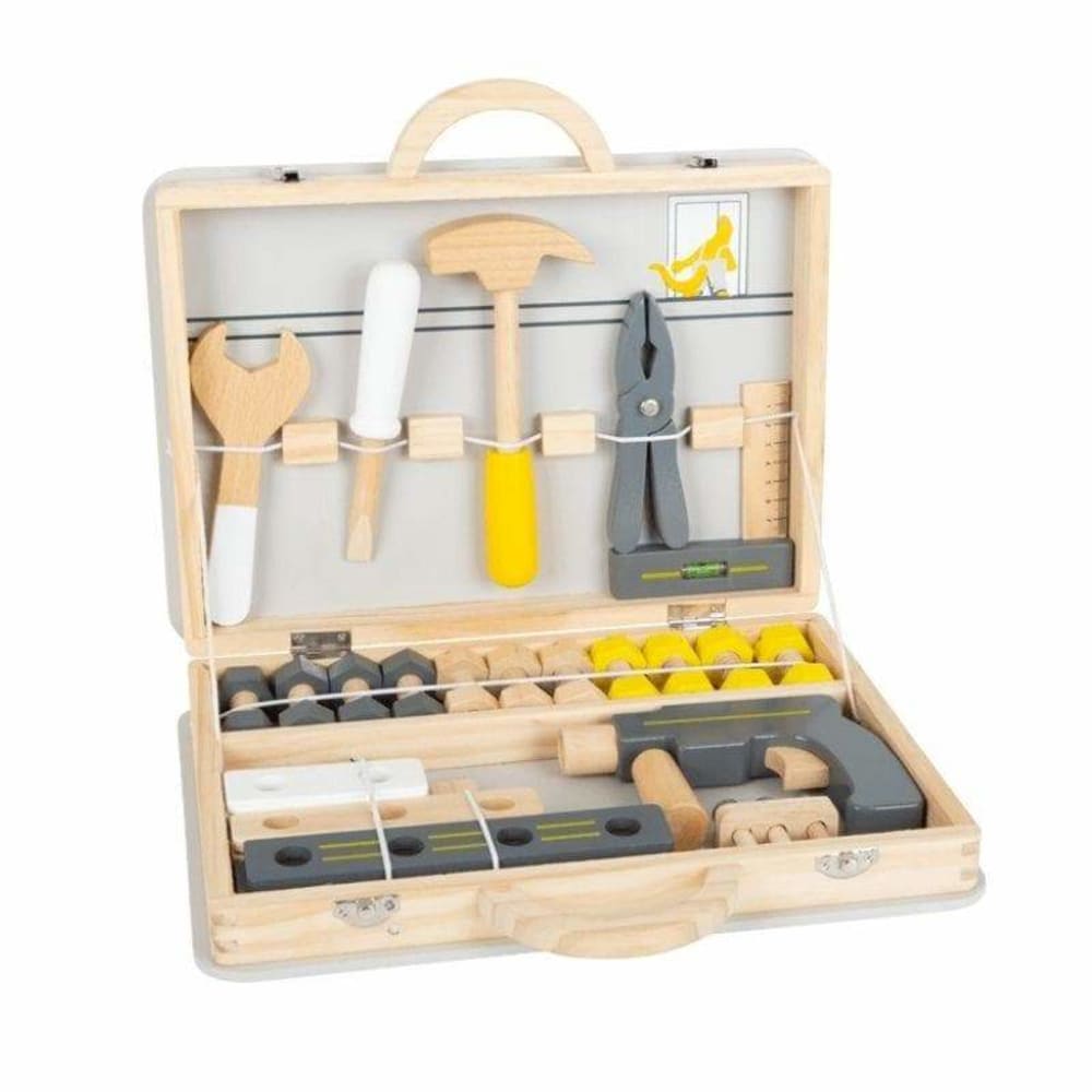 Boite à outils en bois - grise