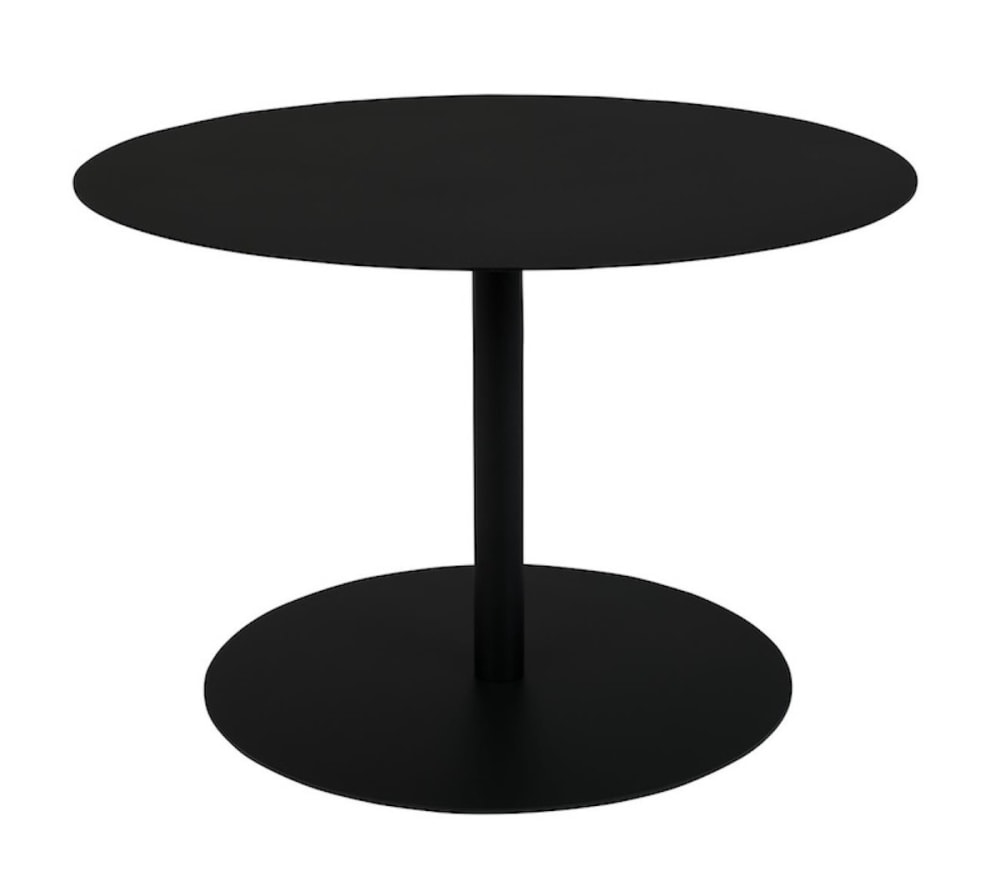 Table basse ronde en acier brossé noir 60 cm