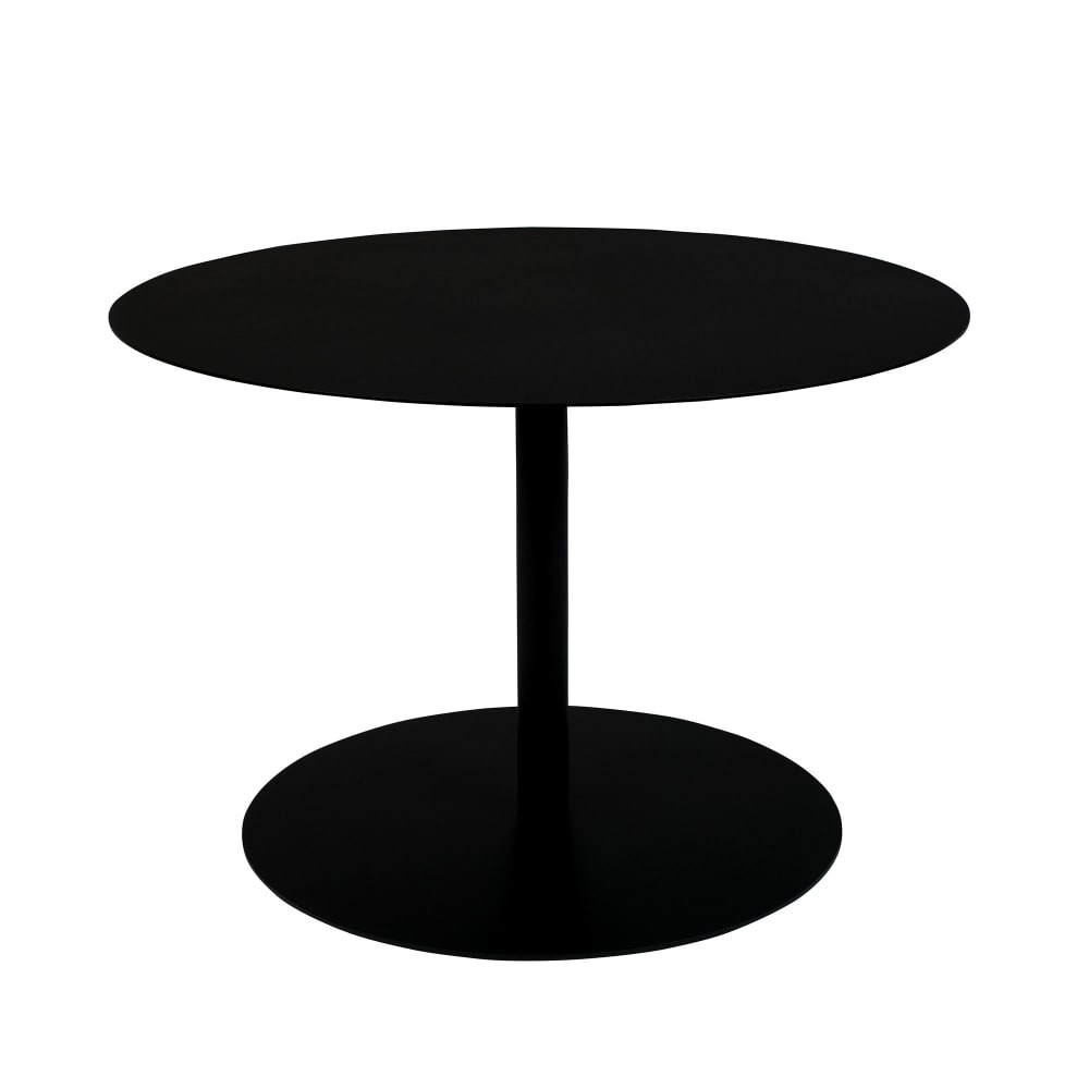Table basse ronde en acier brossé noir 60 cm - Maisons du Monde