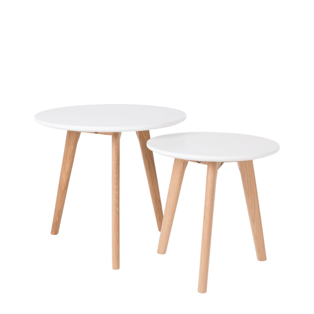 No name Bodine - 2 tables d'appoint scandinave - Couleur - Blanc