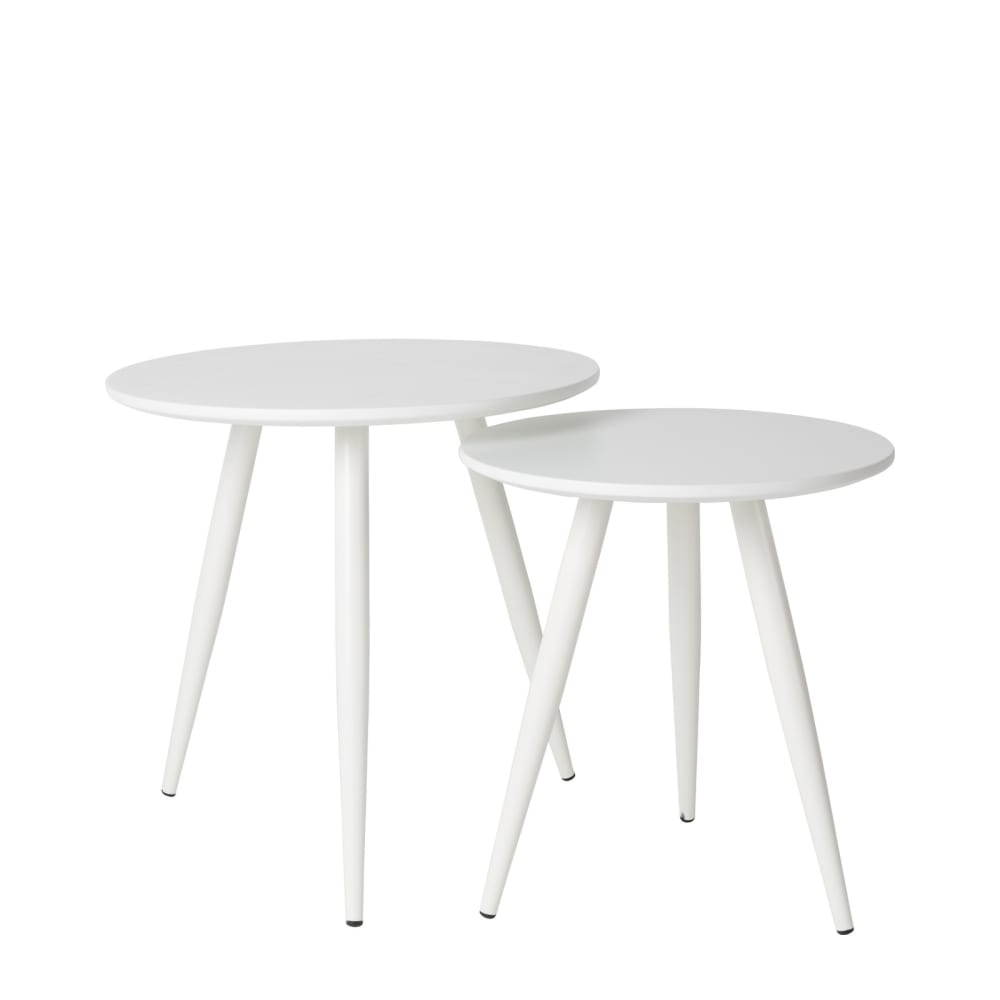 Set de 2 tables d'appoint en bois blanc — Beyit