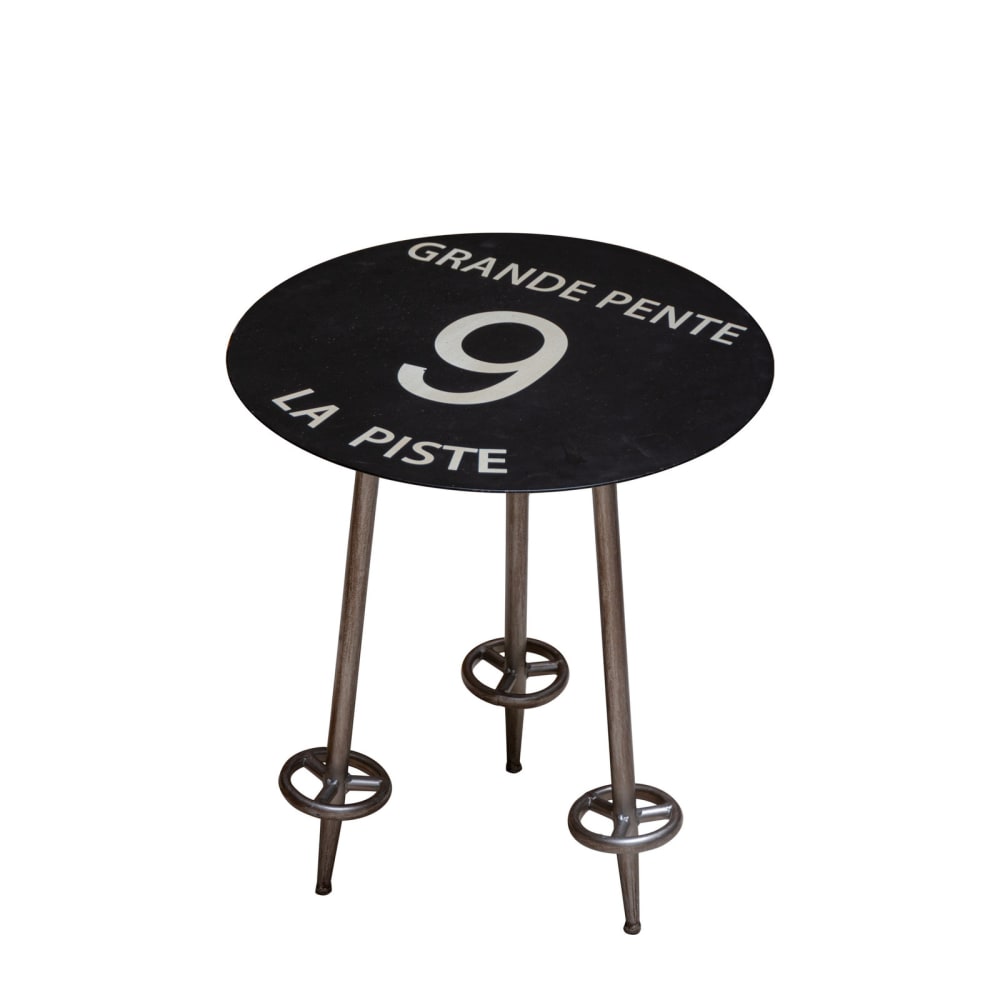 Mesa auxiliar de metal negro