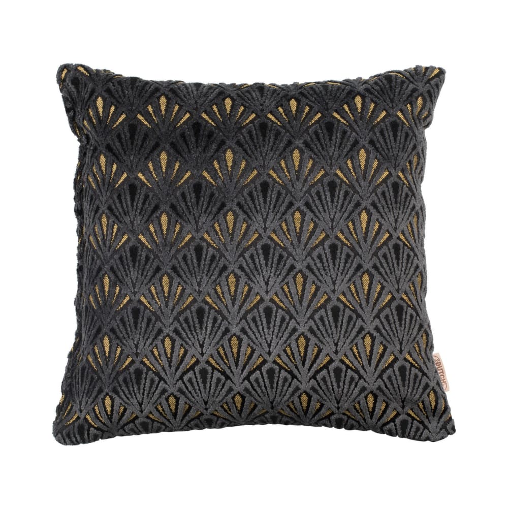 Coussin en tissu or et noir