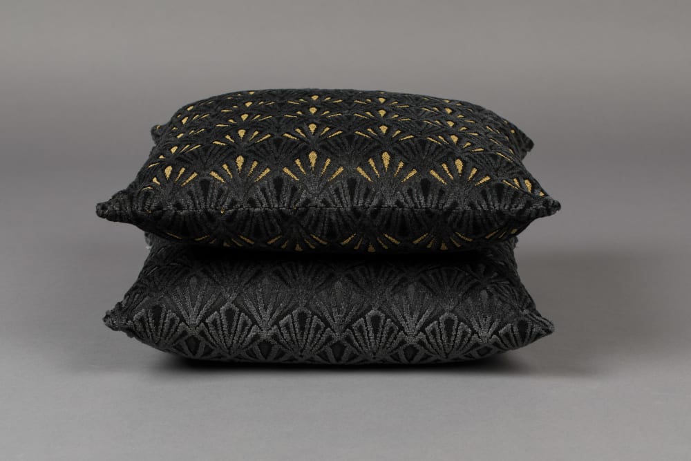 Cuscino in tessuto oro e nero - Dutchbone