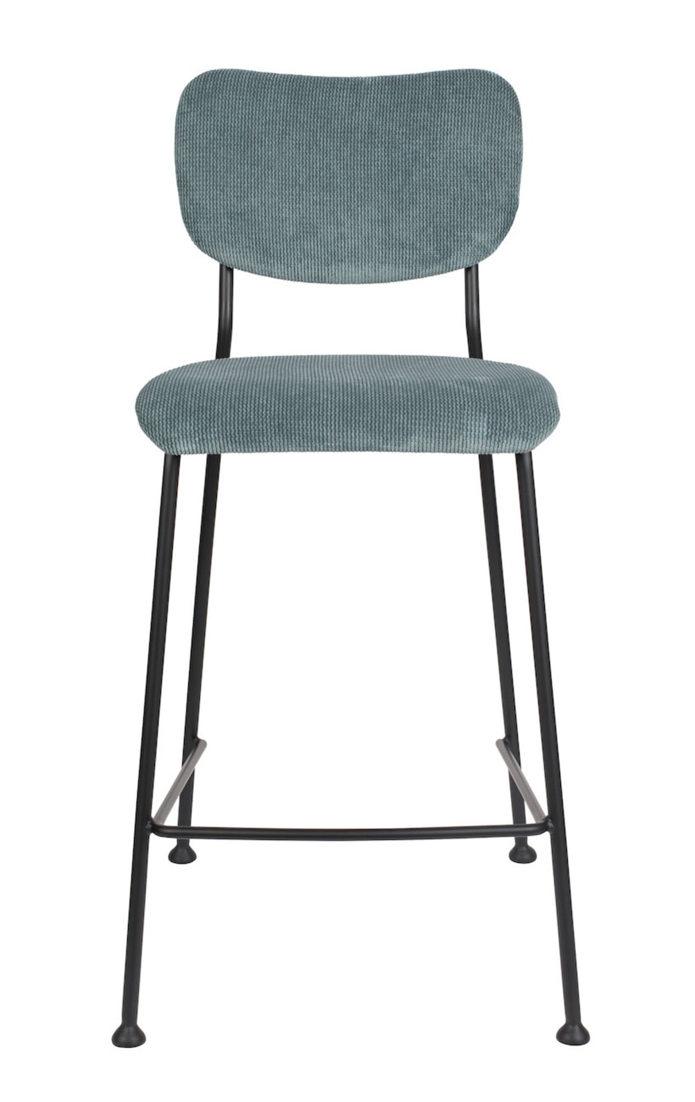 Taburete de terciopelo gris azulado