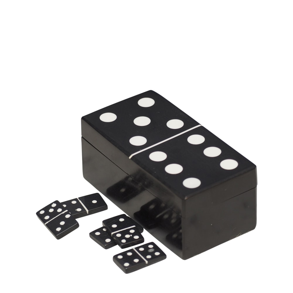 Chehoma Dominobox aus Holz, schwarz - Holz