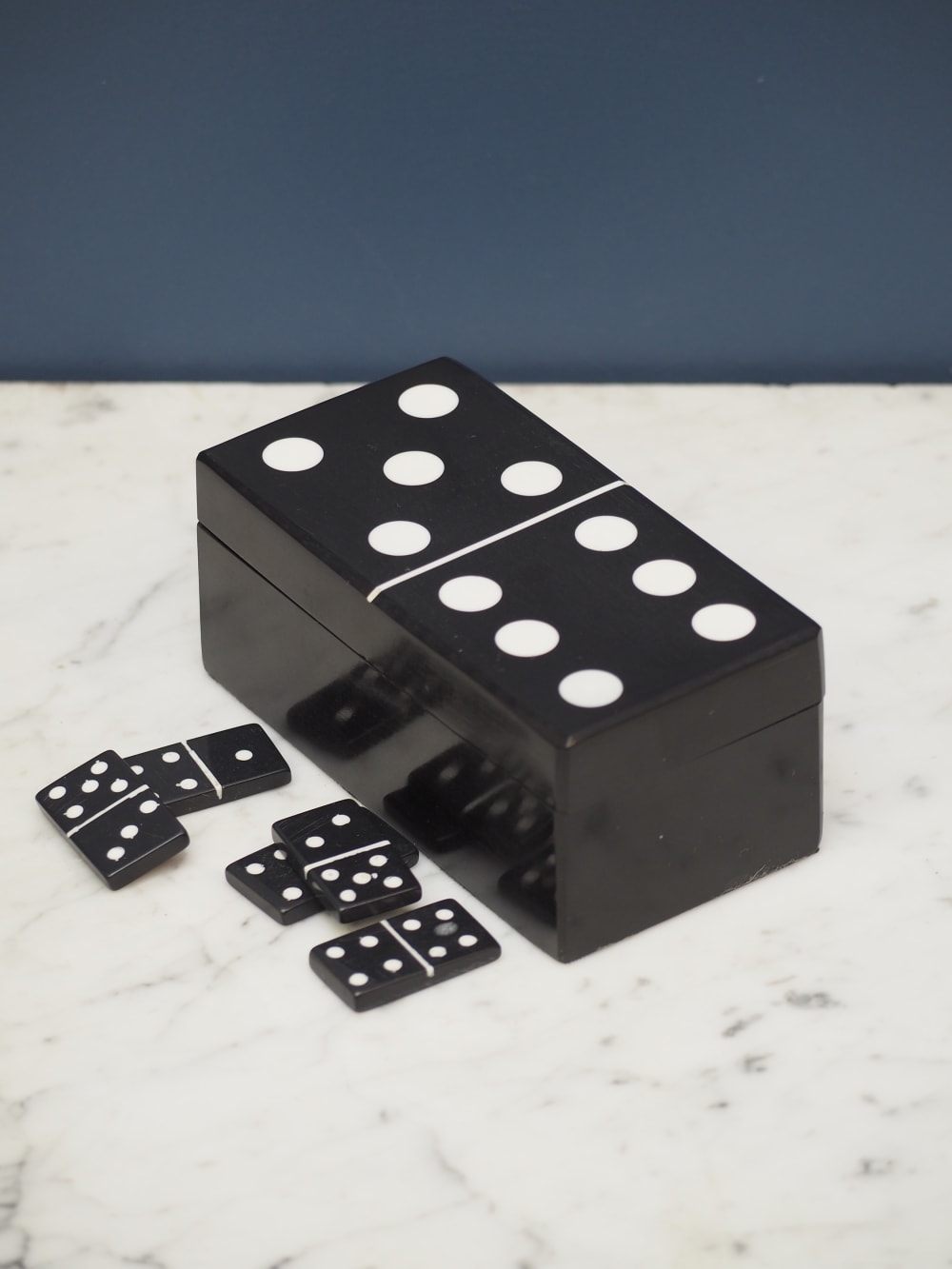 Scatola del domino in legno nero - Chehoma