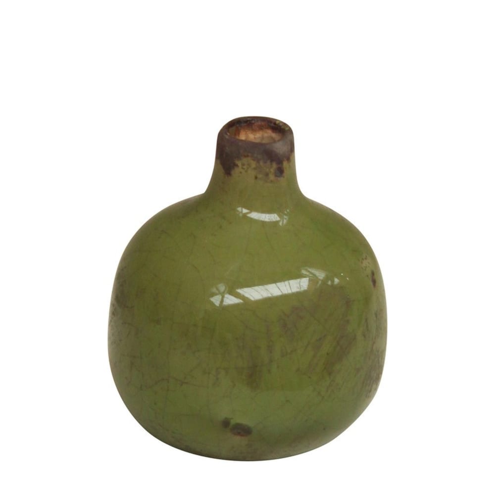 CHEHOMA Diese kleine Vase hat eine einfache Passepartoutform. Ihre grüne Farbe verschmilzt schön mit der Natur. . Grün