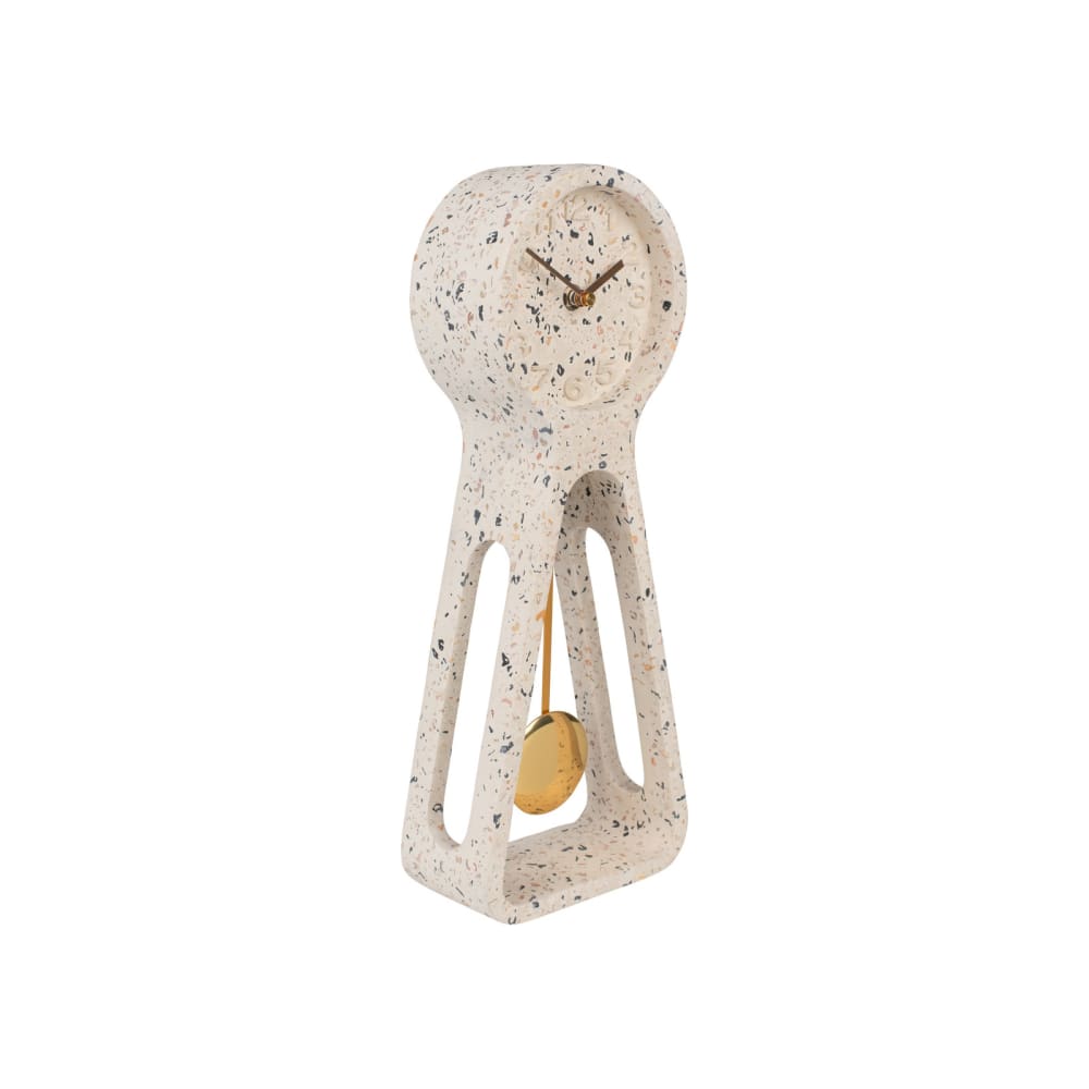 Zuiver Horloge pendule en terrazzo blanc - Marbre