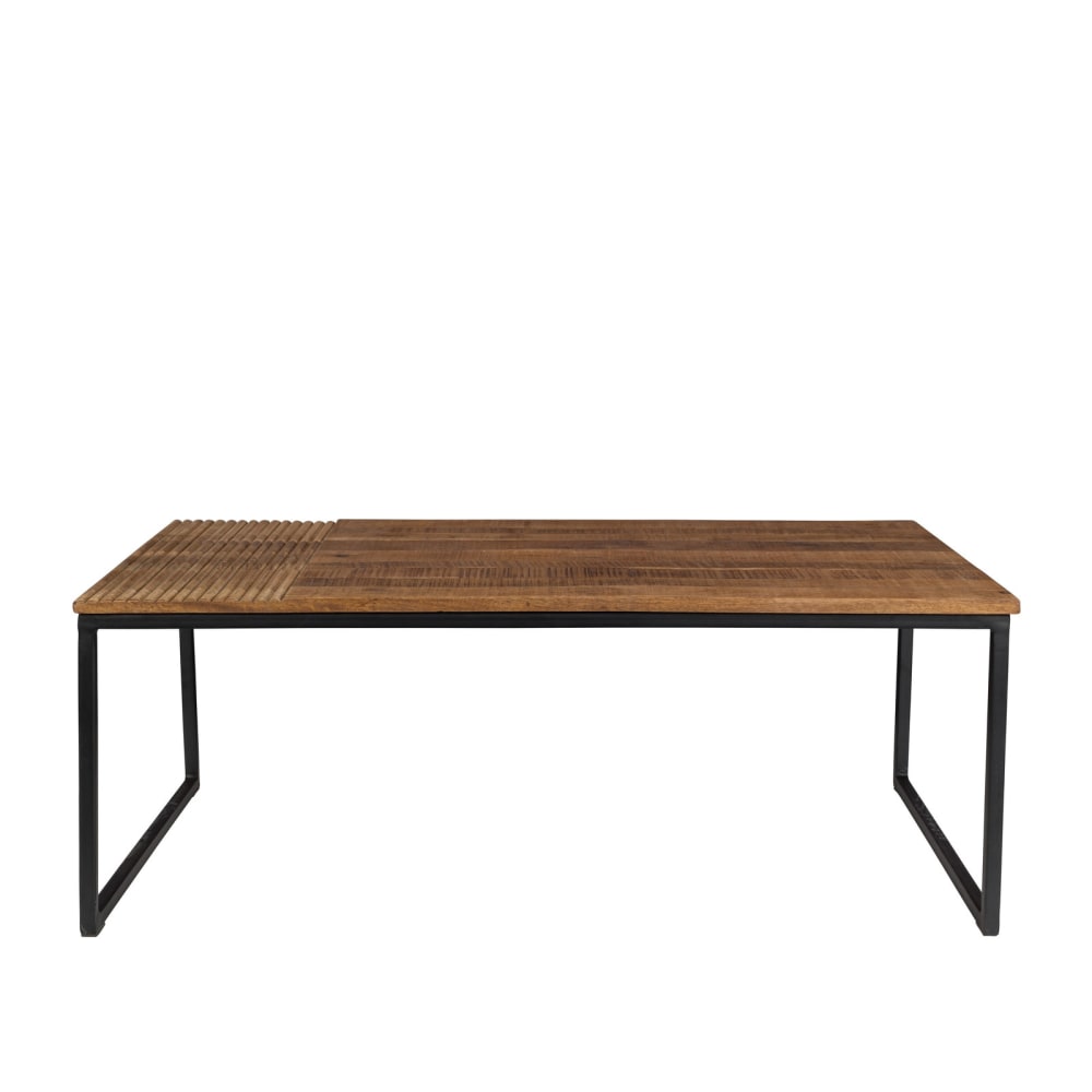Dutchbone Couchtisch aus massivem Mangoholz und Stahl style industrial Braun