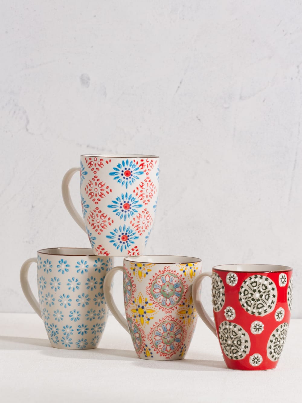 Set di 4 tazze in ceramica multicolore - Chehoma