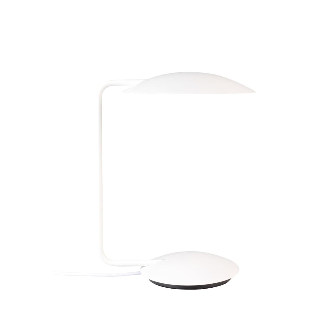 Lámpara de mesa de metal blanco