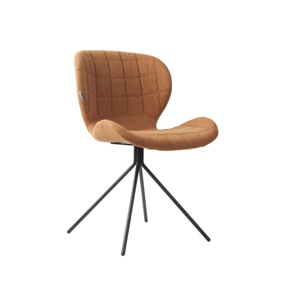 Chaise design en tissu lainé camel Chaise design en tissu lainé camel