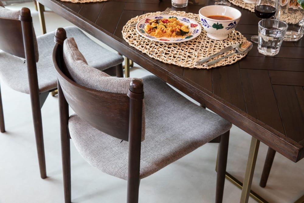 Silla de tela moteada beige - Maisons du Monde