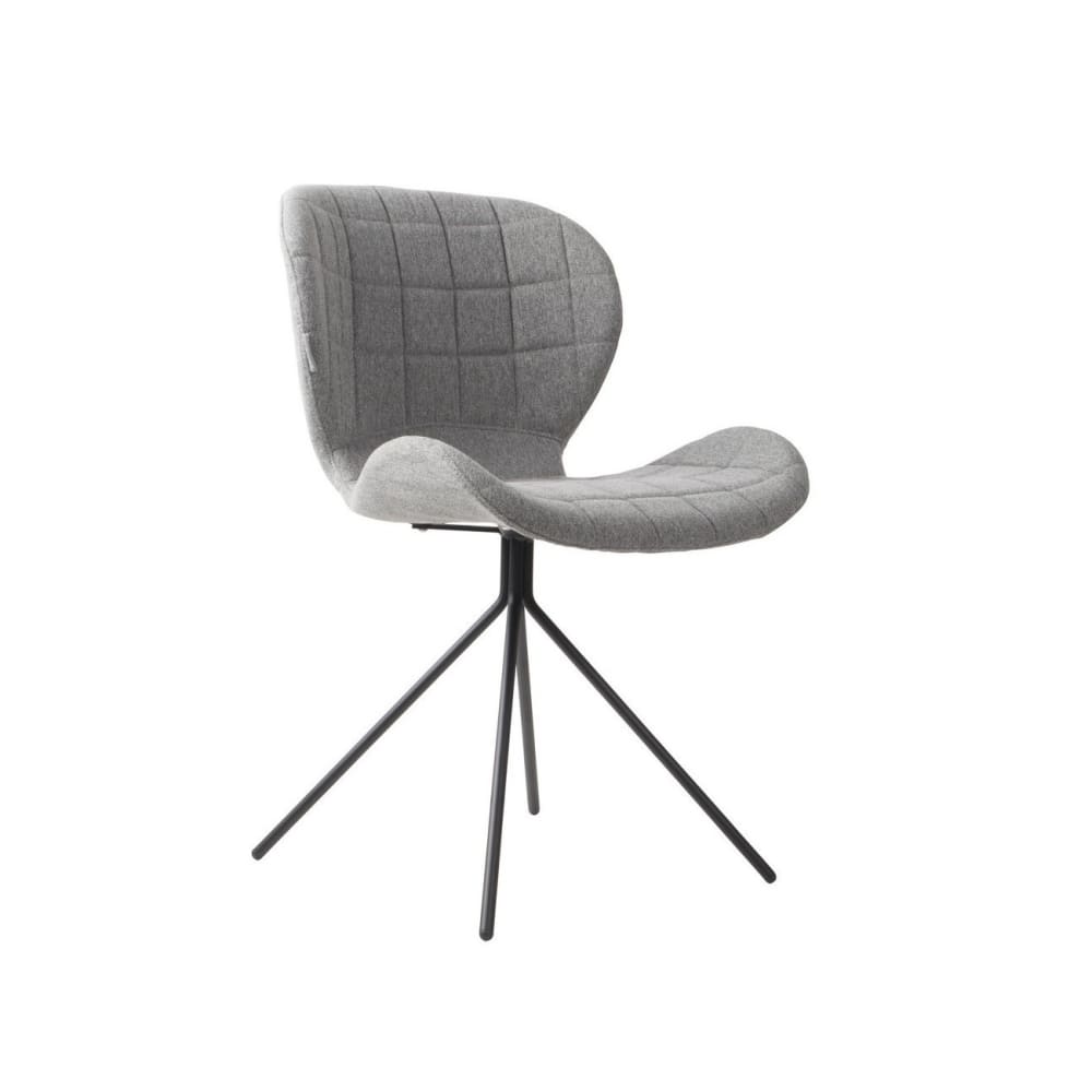 Chaise design en tissu lainé gris Chaise design en tissu lainé gris