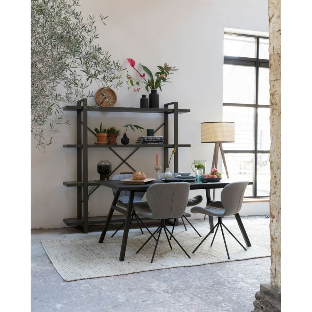 Bequemer Designstuhl aus grauem Wollstoff - Maisons Du Monde
